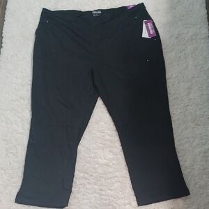 New Purple Label Yoga By Healing Touch Women's Black Pants Size 4x